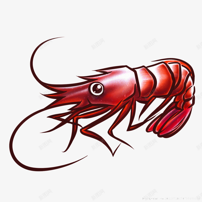 卡通皮皮虾png免抠素材_88icon https://88icon.com 海鲜 皮皮虾 红色 食品