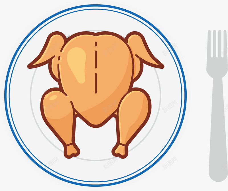 卡通美食烤鸡矢量图ai免抠素材_88icon https://88icon.com 主食 佳肴 卡通 吃货 大餐 家乡 小吃 炖鸡 烤鸡 特色 盘子 美味 美食 零食 餐饮 鸡 鸡肉 矢量图