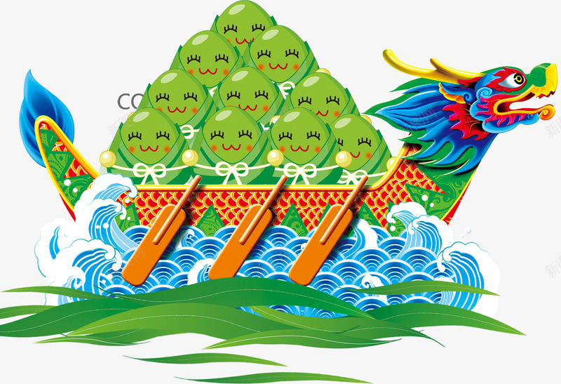 龙舟png免抠素材_88icon https://88icon.com 端午节 龙舟