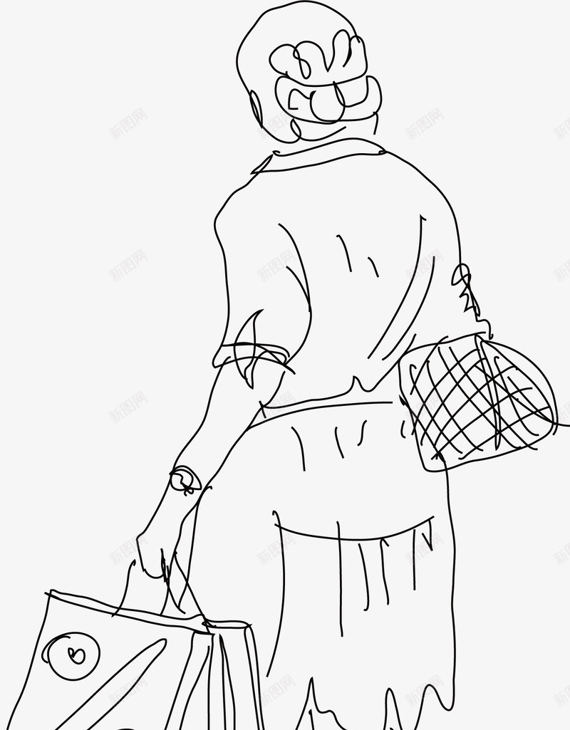 手绘速写人物侧身行走动作矢量图ai免抠素材_88icon https://88icon.com 人物侧身行走动作 休闲 双肩包 手绘 矢 简笔手绘素描效果人物 素描 背后 背影 速写 黑白 矢量图