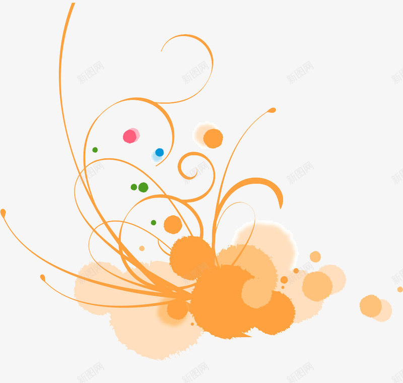 蔓藤png免抠素材_88icon https://88icon.com 圆圈底纹 彩色 树枝藤蔓 矢量素材 花 花朵花纹 蔓藤
