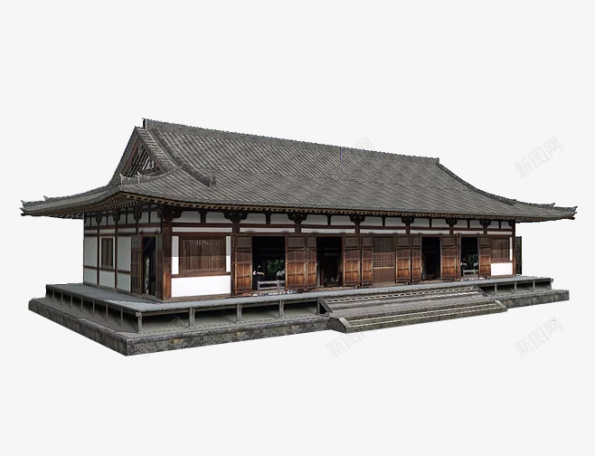 传统木长屋png免抠素材_88icon https://88icon.com 传统 古代铺子 古建筑 尺度 形式感 木屋 气势 清朝建筑 结构 艺术