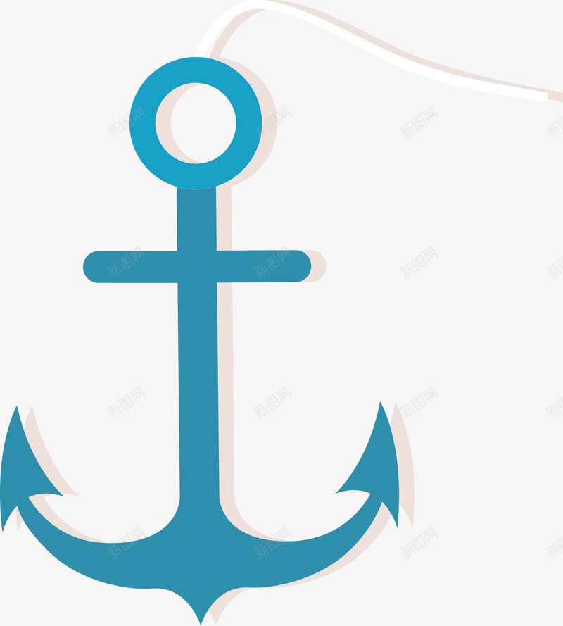 蓝色的船锚矢量图ai免抠素材_88icon https://88icon.com 固定 大船 抛锚 游轮 航程 航行 船锚 矢量图