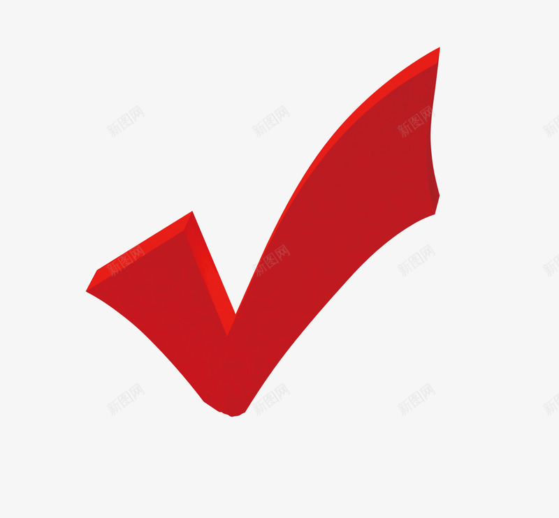 红色的勾psd免抠素材_88icon https://88icon.com 卡通 对 红