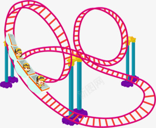 粉色过山车道海报背景卡通png免抠素材_88icon https://88icon.com 卡通 海报 粉色 背景 过山车