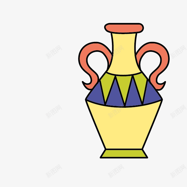 卡通彩色陶罐png免抠素材_88icon https://88icon.com 卡通陶罐 双耳陶罐 彩色陶罐 手绘卡通 陶罐花瓶