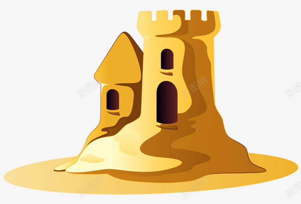 沙城堡png免抠素材_88icon https://88icon.com 卡通 城堡 沙滩