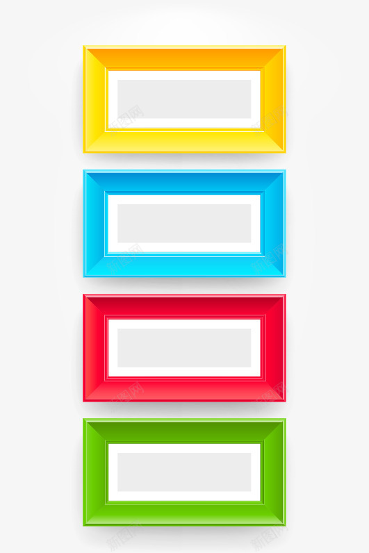 彩色相框矢量图eps免抠素材_88icon https://88icon.com 墙壁 展示 展览 彩色时尚相框 画室 画廊 画框 边框 矢量图