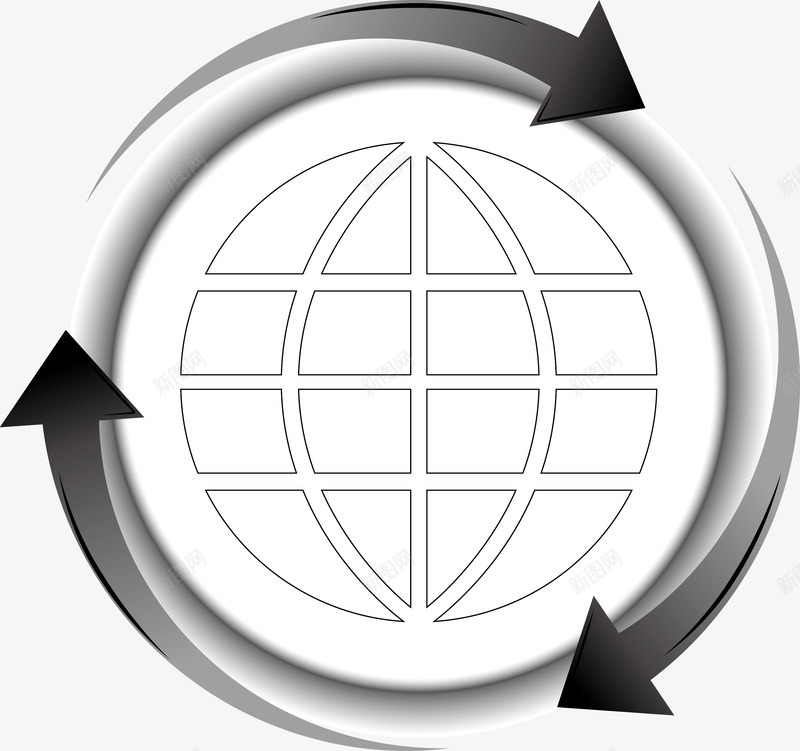 循环箭头地球png免抠素材_88icon https://88icon.com 卡通地球 地球 地球仪 地球图 手绘地球 点 点线地球 球 球体 矢量地球 线