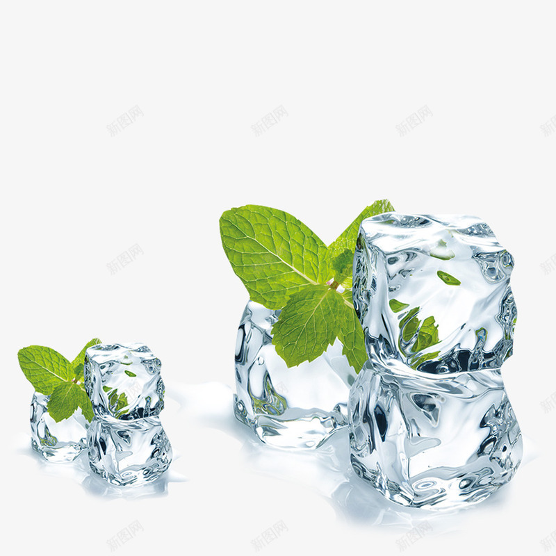 薄荷冰块png免抠素材_88icon https://88icon.com 冰冰 冰凉 冰块 冰爽 凉快 夏天 微凉 正方形冰块 薄荷 薄荷叶