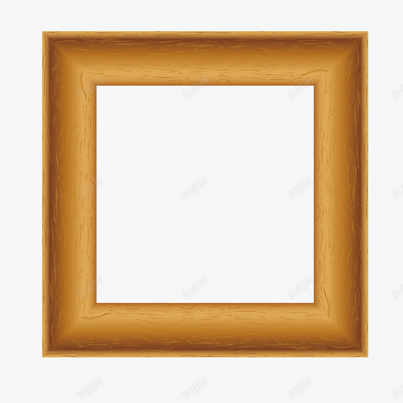 木质逼真正方形相框放大框png免抠素材_88icon https://88icon.com 中空正方形 放大框 木质 正方形 相框 逼真