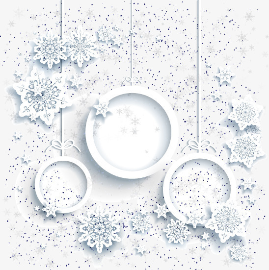 唯美文艺圣诞节白色卡片元素png免抠素材_88icon https://88icon.com 卡片元素 圣诞节 雪花
