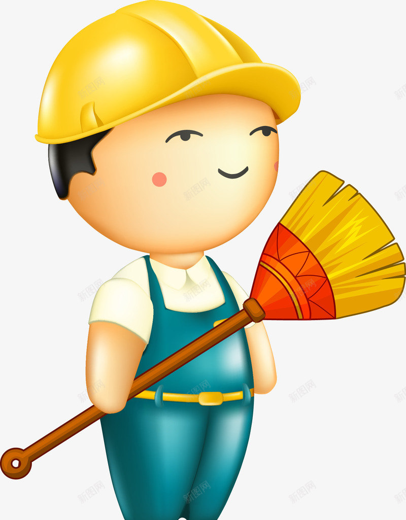 卡通扫帚清洁工矢量图ai免抠素材_88icon https://88icon.com 免费下载 卡通 扫帚 拿扫把的人 清洁工 环卫工人 矢量图 素材