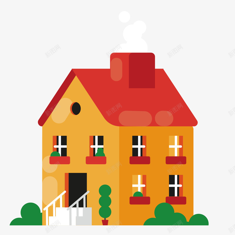 创意橘黄色房屋png免抠素材_88icon https://88icon.com 卡通 建筑物 彩色 房子 房屋 扁平化 楼房 橘黄色 装饰