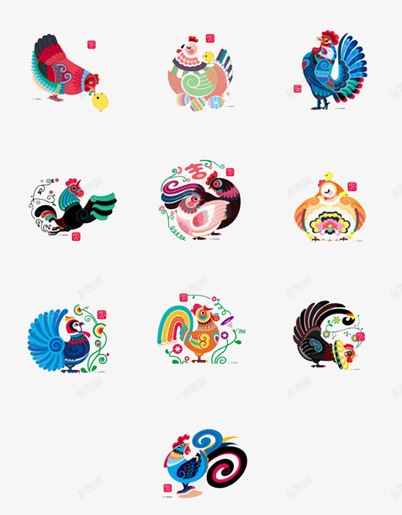 2017鸡年鸡仔图png免抠素材_88icon https://88icon.com 公鸡 母鸡 金鸡素材 鸡 鸡年素材