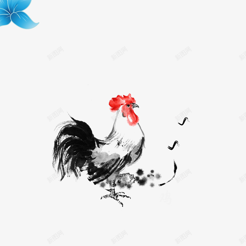 水墨画鸡psd免抠素材_88icon https://88icon.com png素材免费下载 水墨画 鸡 鸡年