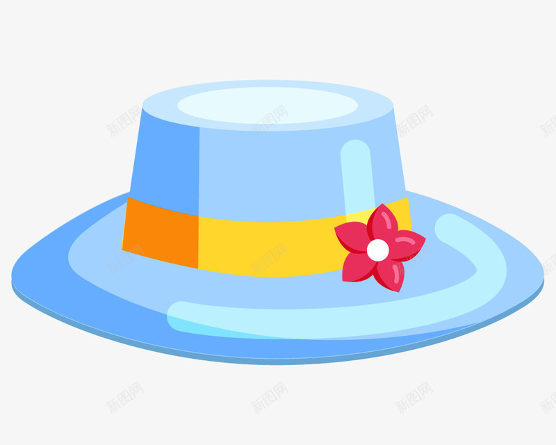 卡通蓝色沙滩遮阳帽png免抠素材_88icon https://88icon.com 卡通 小花 沙滩 蓝色 遮阳帽