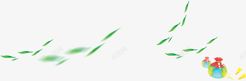 端午节绿色叶子荷包png免抠素材_88icon https://88icon.com 叶子 端午节 绿色 荷包