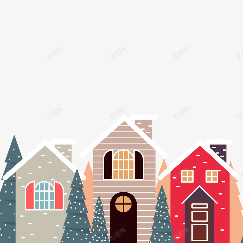 卡通圣诞节夜晚的小镇矢量图ai免抠素材_88icon https://88icon.com 卡通 圣诞节 夜晚 小镇 房屋设计 风景设计 矢量图