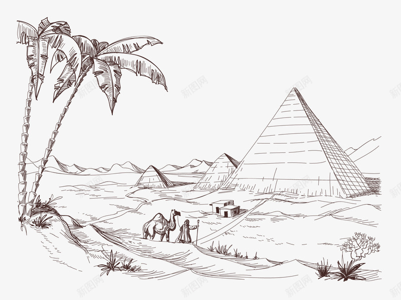素描旅游建筑png免抠素材_88icon https://88icon.com EPS免抠 大图免抠 手绘 素描 船 金字塔 风景 高清免抠