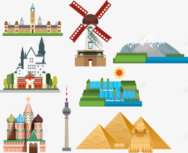 建筑物风景地标矢量图ai免抠素材_88icon https://88icon.com 地标 建筑物 矢量素材 素材 风景素材 矢量图