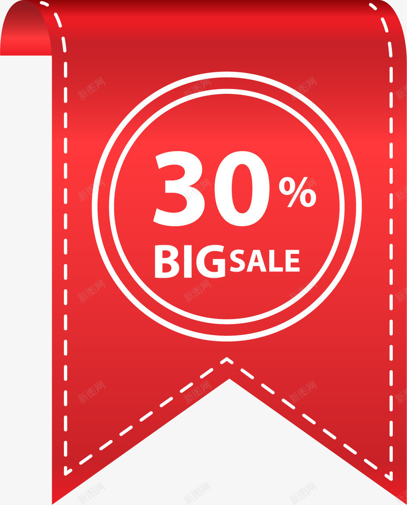 红色旗帜促销标签png免抠素材_88icon https://88icon.com 30 3折 BIGsale 三折 夏季促销 夏日促销 大促 折扣 旗子 标签