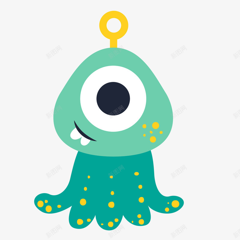 手绘绿色独眼怪物矢量图eps免抠素材_88icon https://88icon.com 免扣PNG 创意 卡通 外来生物 怪兽 怪物 手绘 搞笑 时尚 独眼 矢量图 绿色 绿色妖怪