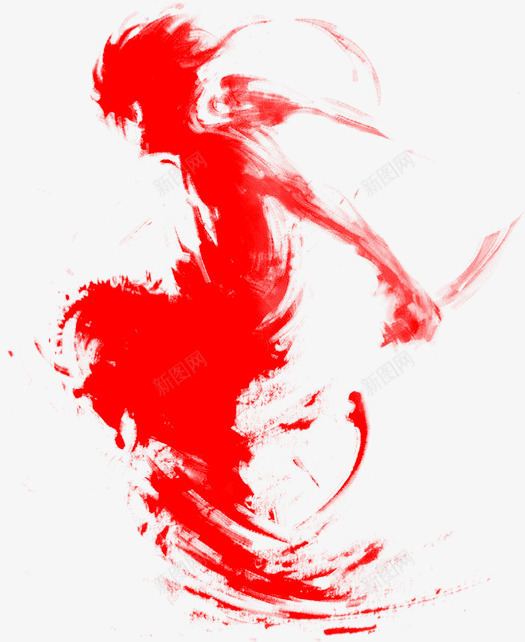 红色墨刺客png免抠素材_88icon https://88icon.com 刺客 红色