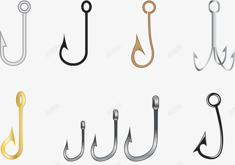 捕鱼工具鱼钩png免抠素材_88icon https://88icon.com 垂钓 工具 抓鱼 捕鱼 鱼钩