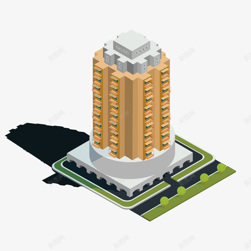 时尚大楼矢量图ai免抠素材_88icon https://88icon.com PNG免抠图下载 小区 摩天楼 社区 装饰 黄色楼房 矢量图
