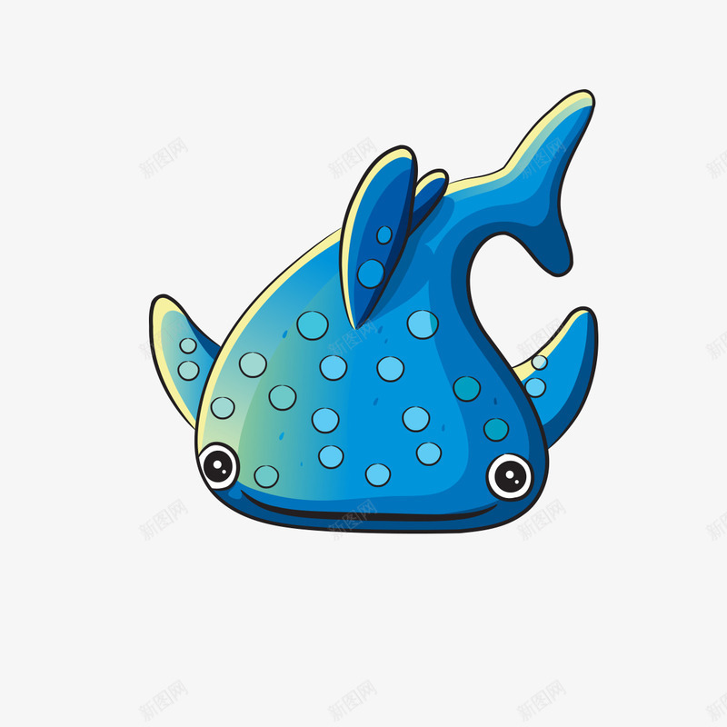 卡通绚丽怪鱼png免抠素材_88icon https://88icon.com 卡通 怪鱼 绚丽 蓝色