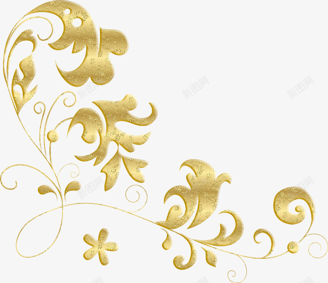 金黄欧式花纹装饰png免抠素材_88icon https://88icon.com 欧式 花纹 装饰 金黄