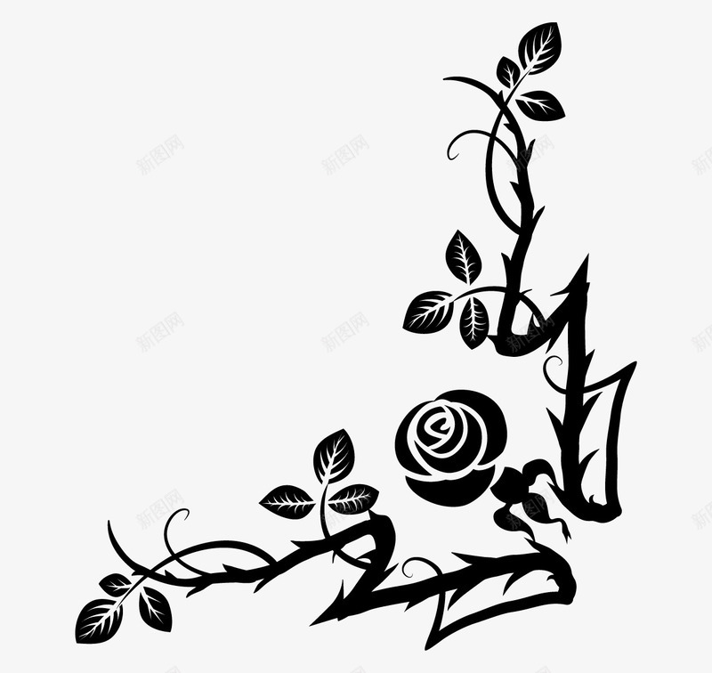 藤蔓边框矢量图eps免抠素材_88icon https://88icon.com 底纹边框黑色花边花框花纹花边欧式欧式边框欧式花边 植物花纹 欧式古典边框 简约黑白植物花纹 藤蔓 藤蔓纹路 矢量图