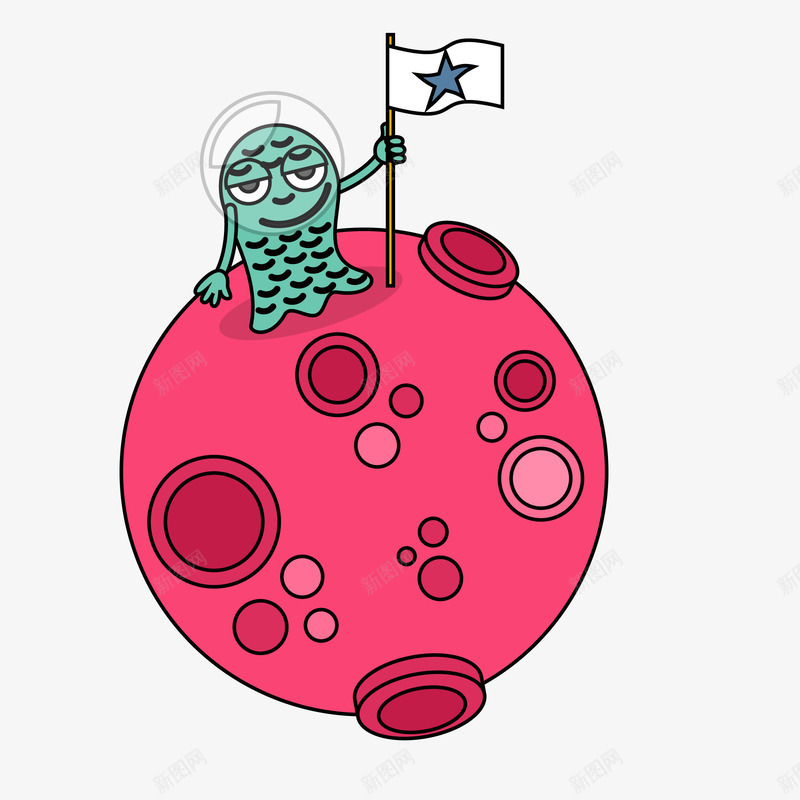 卡通外星人矢量图ai免抠素材_88icon https://88icon.com 创意 卡通 外星人 插画设计 科幻 矢量图