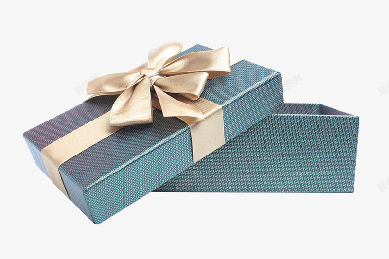 高档蓝色礼物盒png免抠素材_88icon https://88icon.com 圣诞礼物 开着的 生日礼物 礼品盒 礼物盒 礼盒 空礼盒 纸盒子 蓝色条纹礼盒 香槟色缎带 高档