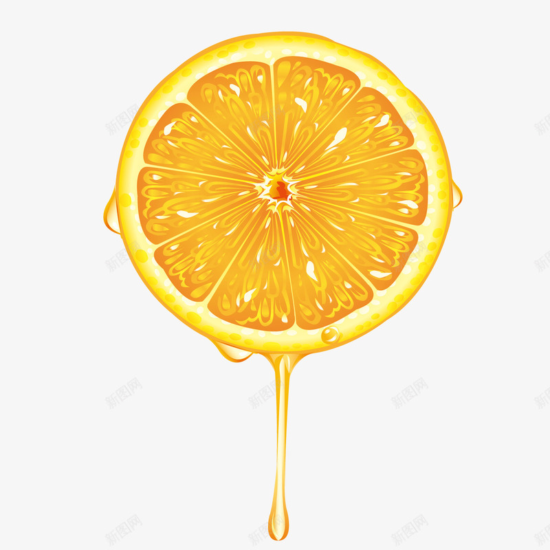 新鲜切开的橙子矢量图eps免抠素材_88icon https://88icon.com 切开 果汁 果汁店 果汁特效 橙子 海报装饰 矢量图 饮品 黄色