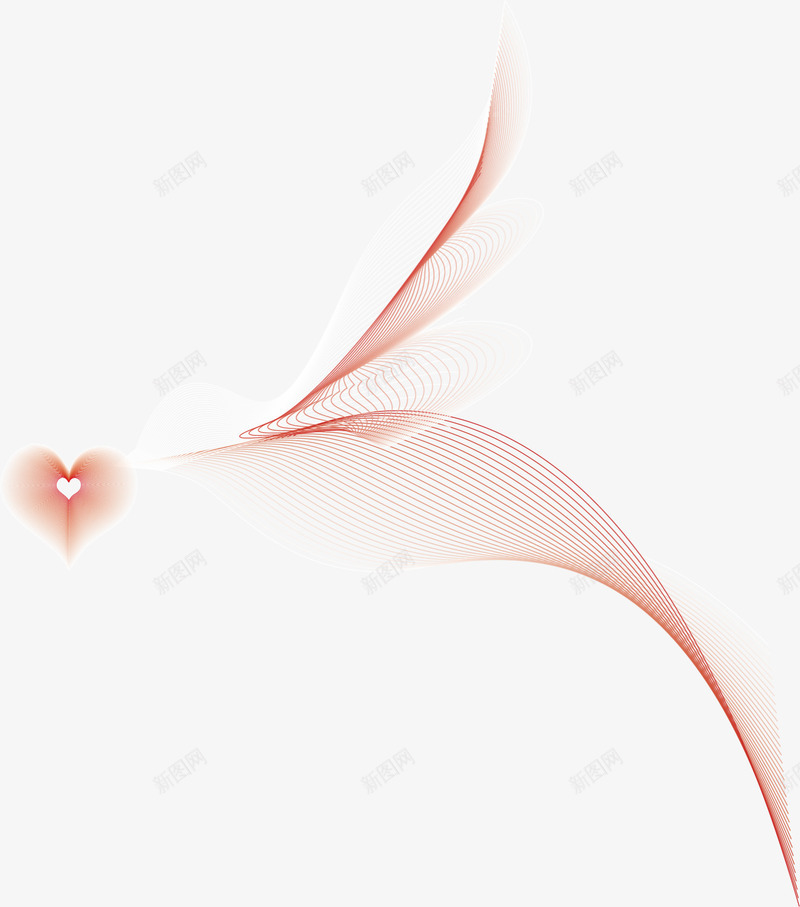 梦幻红色爱心飞鸟png免抠素材_88icon https://88icon.com 婚庆 婚礼 小鸟 梦幻线条 浪漫 爱心 爱情 线条飞鸟