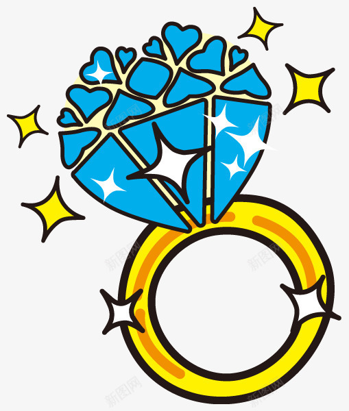 手绘钻石戒指png免抠素材_88icon https://88icon.com 戒指 手绘 手绘画 钻石戒指