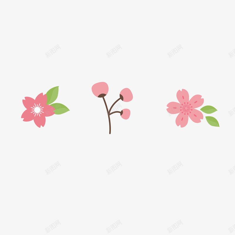 可爱粉色手绘桃花png免抠素材_88icon https://88icon.com 可爱手绘花朵 挑花 桃花 粉色花朵 花朵