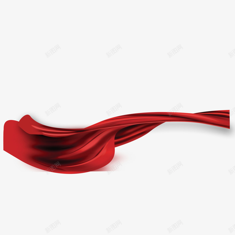 红布psd免抠素材_88icon https://88icon.com 红绸 红缎 缎带