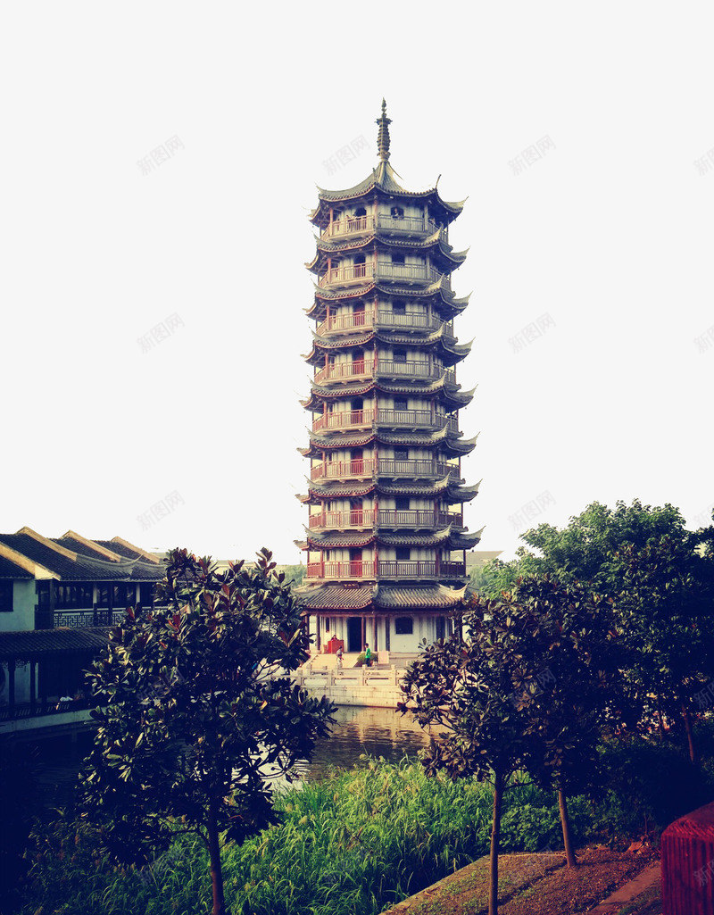 周庄寺庙塔png免抠素材_88icon https://88icon.com 中国风建筑 古镇风景 周庄古镇