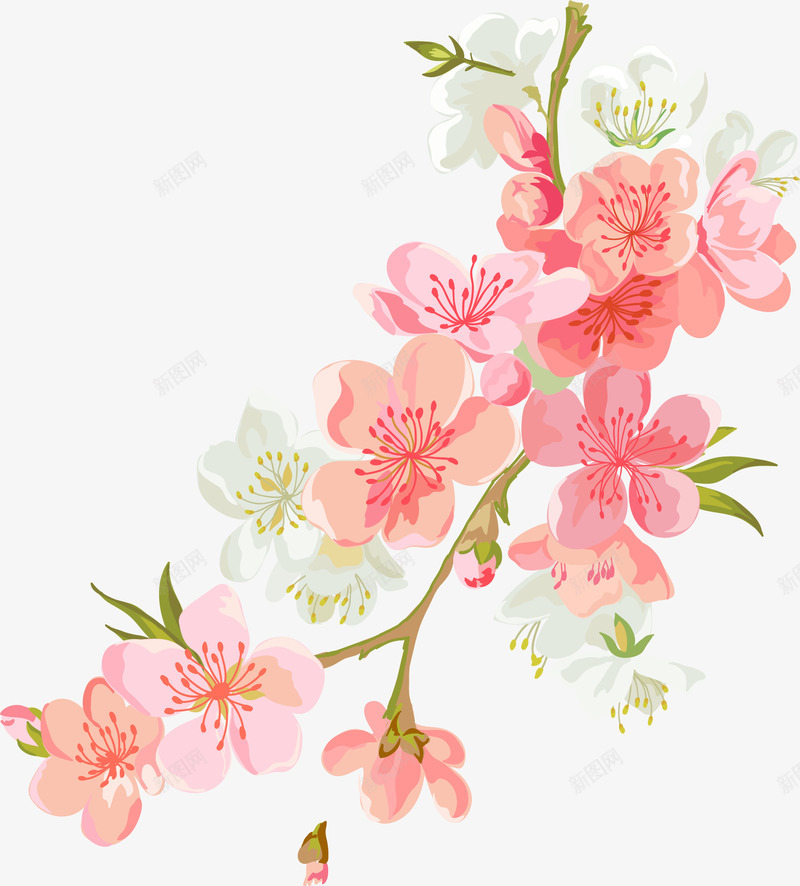 手绘多彩花朵矢量图ai免抠素材_88icon https://88icon.com 唯美 多彩 手绘 梦幻 水彩 花朵 花瓣 花蕾 矢量图