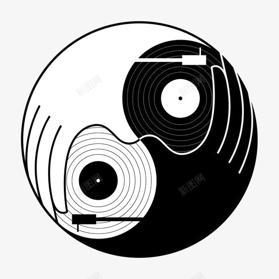 创意太极图案png免抠素材_88icon https://88icon.com DJ 创意 太极 打碟 音乐