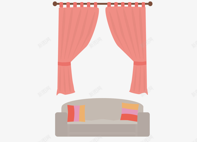 少女粉飘窗png免抠素材_88icon https://88icon.com 女孩的梦想小屋 室内装饰 小时候窗帘 房间装饰 沙发 矢量粉色飘窗 窗帘 飘窗