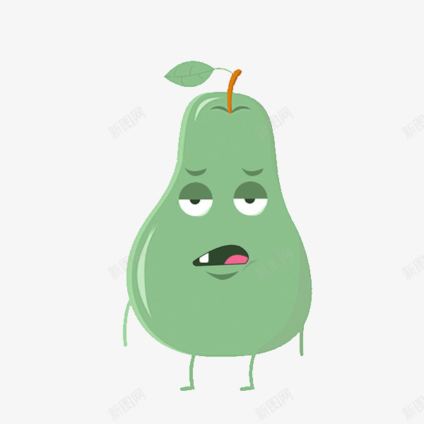 鸭梨大png免抠素材_88icon https://88icon.com png图片 免费png 免费png素材 卡通 压力大形象图 绿色 鸭梨