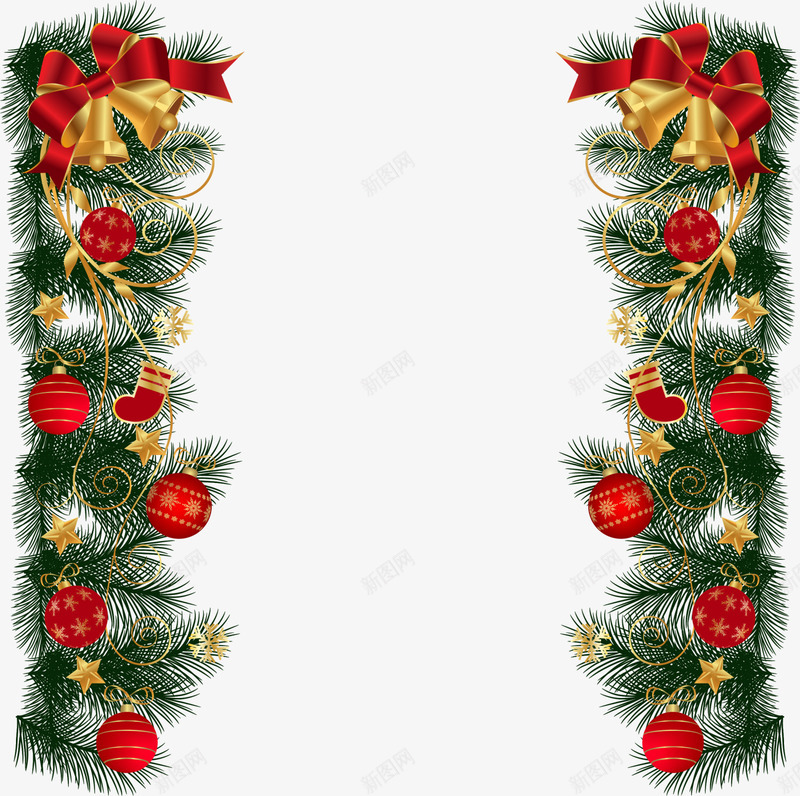 绿色彩球框架png免抠素材_88icon https://88icon.com 圣诞节 彩球框架 绿色植物 节日装饰 金玲 红色蝴蝶结 袜子 边框纹理
