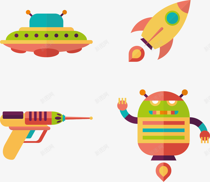 飞船武器矢量图ai免抠素材_88icon https://88icon.com 未来 武器 武器库 激光枪 矢量图 科幻 科幻武器 飞船武器