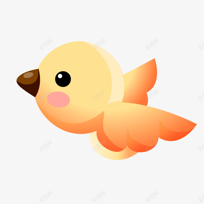 飞翔的小鸟矢量图ai免抠素材_88icon https://88icon.com 动物设计 卡通 小鸟 橙色 翅膀 飞翔 矢量图