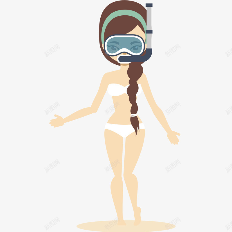 比基尼美女潜水插画矢量图ai免抠素材_88icon https://88icon.com 免抠PNG 夏威夷 比基尼美女潜水矢量插画 沙滩 沙滩度假 海边 潜水 矢量图