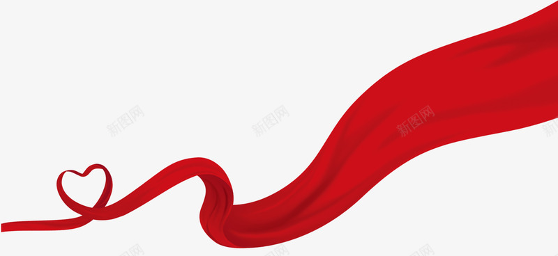 红色简约爱心飘带装饰图案png免抠素材_88icon https://88icon.com 免抠PNG 爱心 简约 红色 织带 装饰图案 飘带